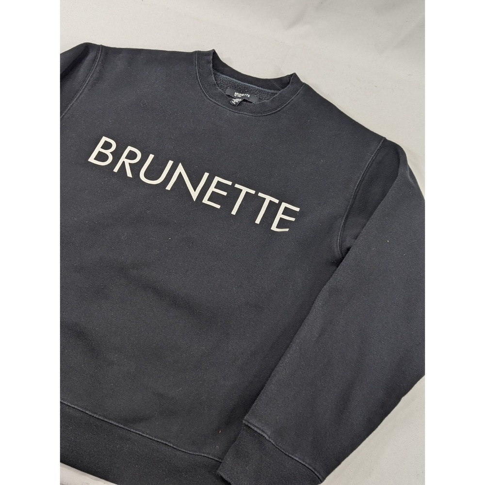Brunette the Label Black Big Print Brunette Sweatshirt Women's XS-S Crew Neck